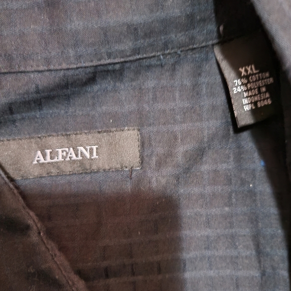 Alfani 2XL black short sleeve button down shirt - Picture 2 of 3